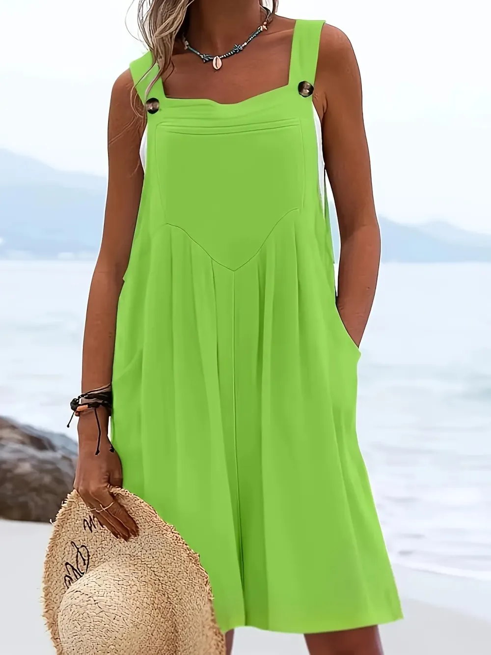 Women's Plus-Size Casual & Stylish Wide-Leg Shorts — Loose Fit, Featuring a Belt and Buttoned Pockets