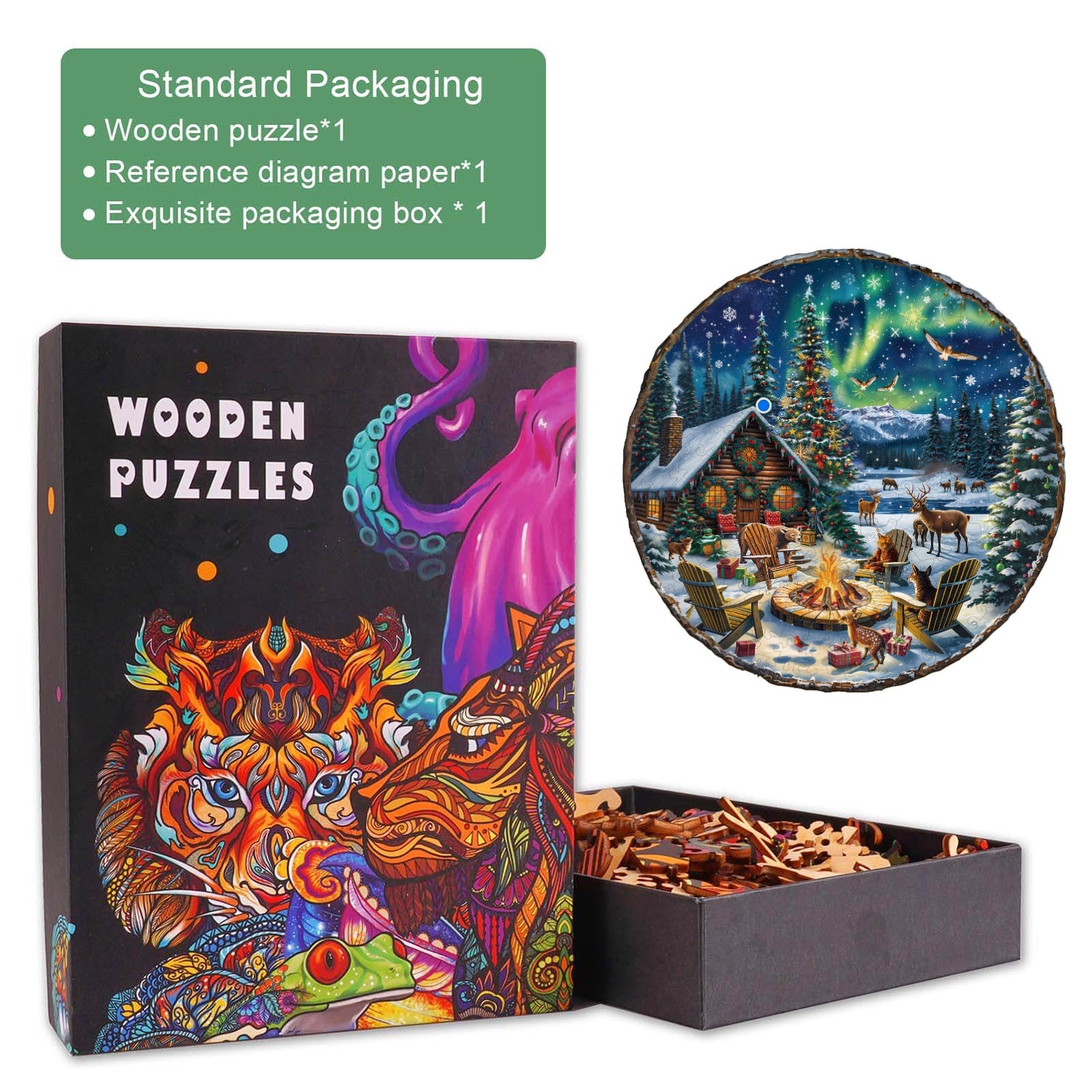 Aurora Christmas Eve Wooden Jigsaw Puzzle