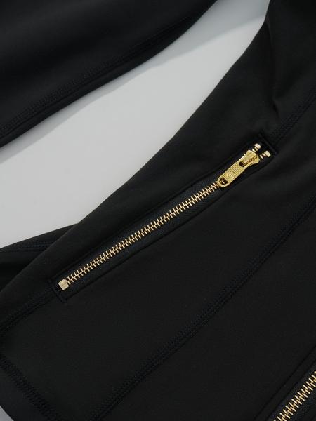 ✨ Gold Zipper Active Track Suit Set – Women’s Yoga & Lounge Wear