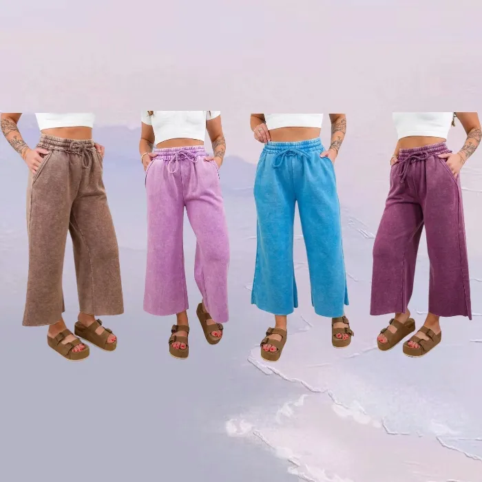 Limited-Time Fleece Palazzo Pants - Stylish Acid Wash(Just $3 Each!)