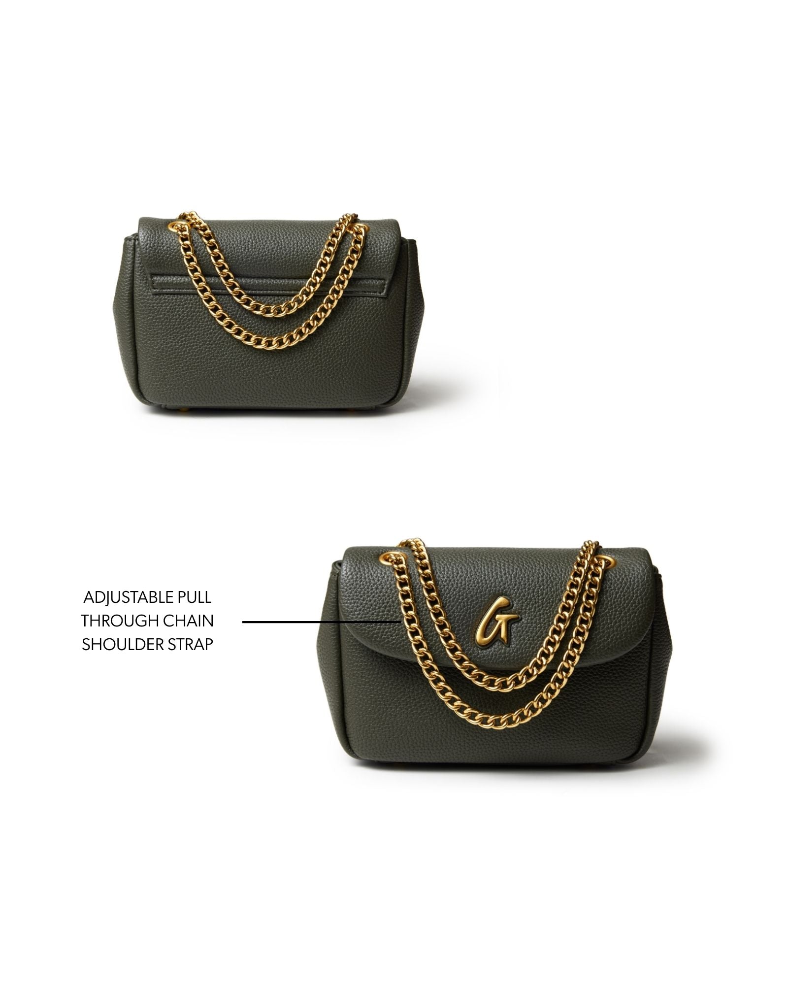 MINI PEBBLE FLAP BAG - OLIVE GREEN