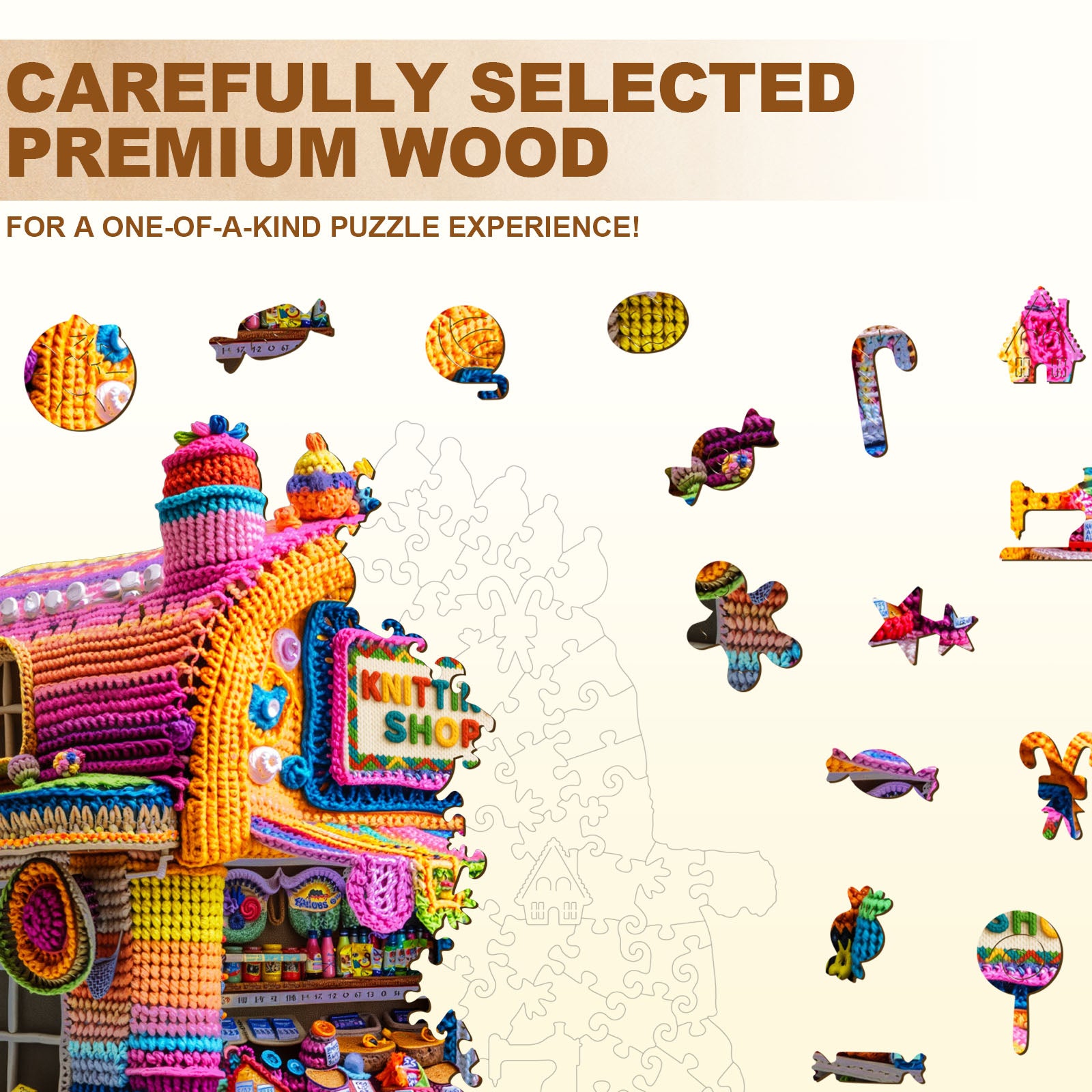 Knitting Shop Wooden Jigsaw Puzzle