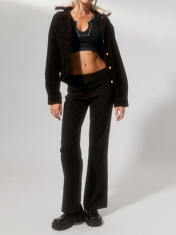 Split-Joint Cap Sleeve Skinny Deep V-Neck Vest Top