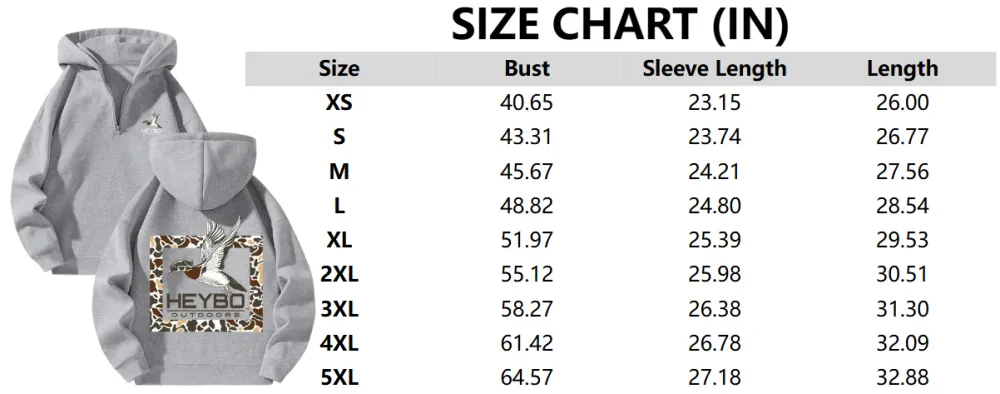 Fleece Lined Hooded Long Sleeve Half Zip Men's Sweatshirt