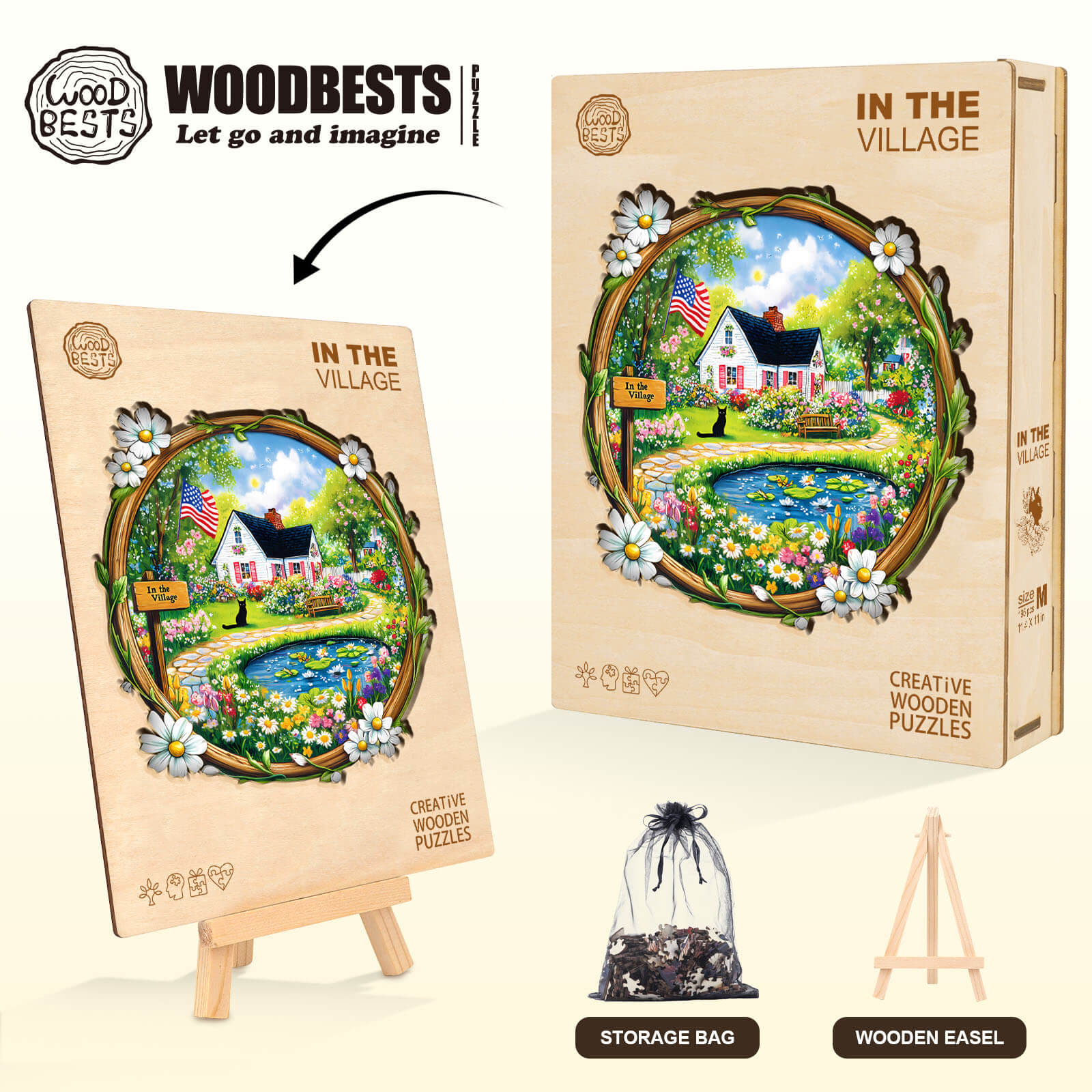 In the Village Wooden Jigsaw Puzzle