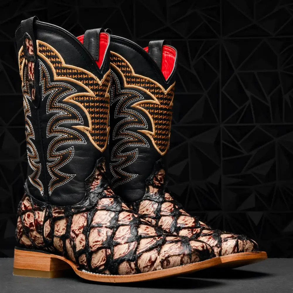 Orix Jumbo Pirarucu Leather Boots - Square Toe