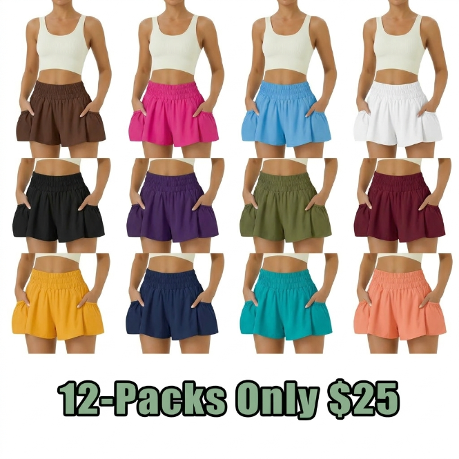 Women’s High-Waisted Athletic Shorts with Pockets (Stretchy & Breathable Active Fit)