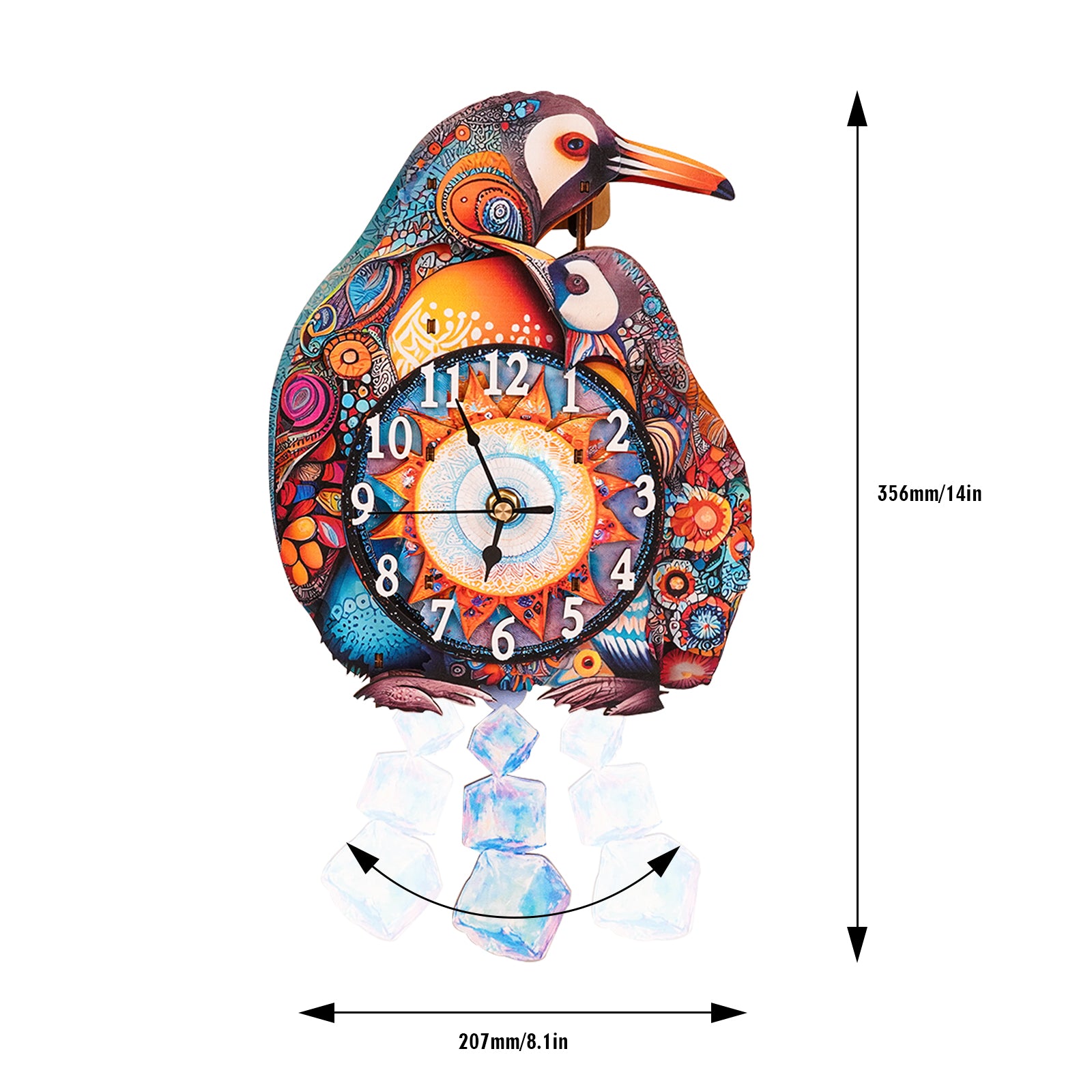 Parent-Child Penguins – DIY Wooden Clock, 3D Puzzle Craft Kit