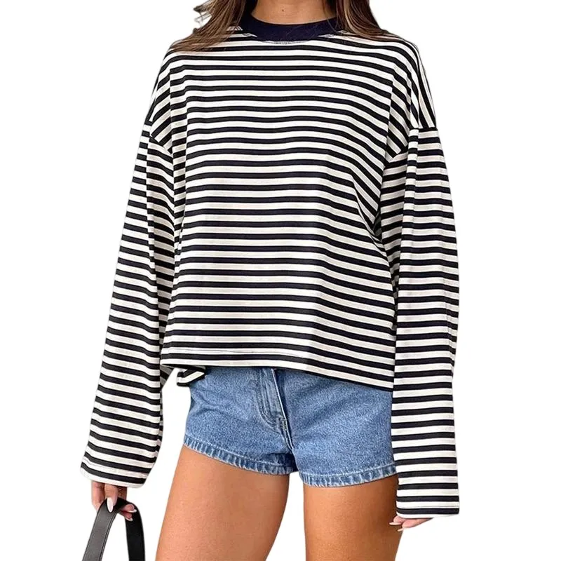 Ladies Fall Casual Striped Top