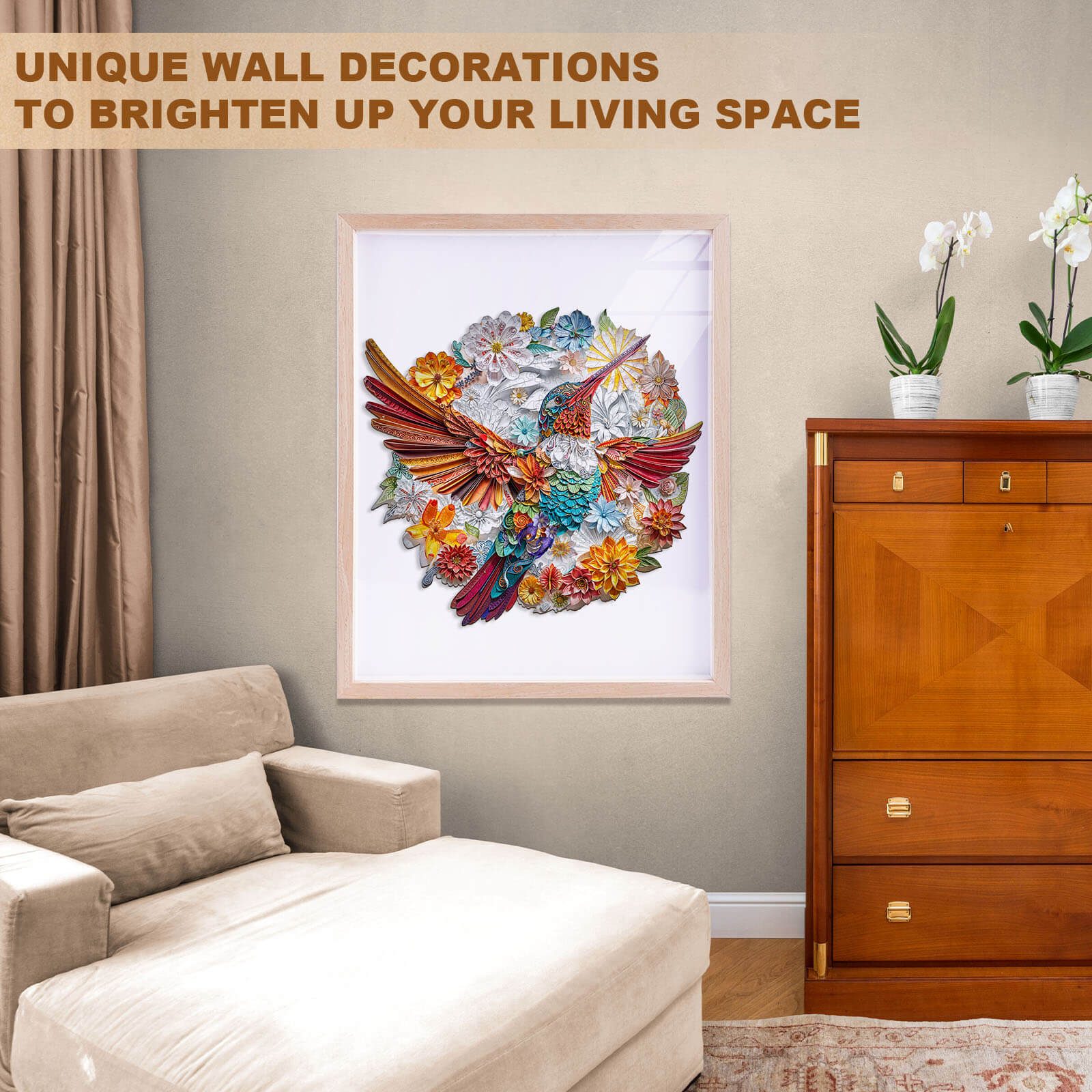 Confetti Hummingbird Wooden Jigsaw Puzzle