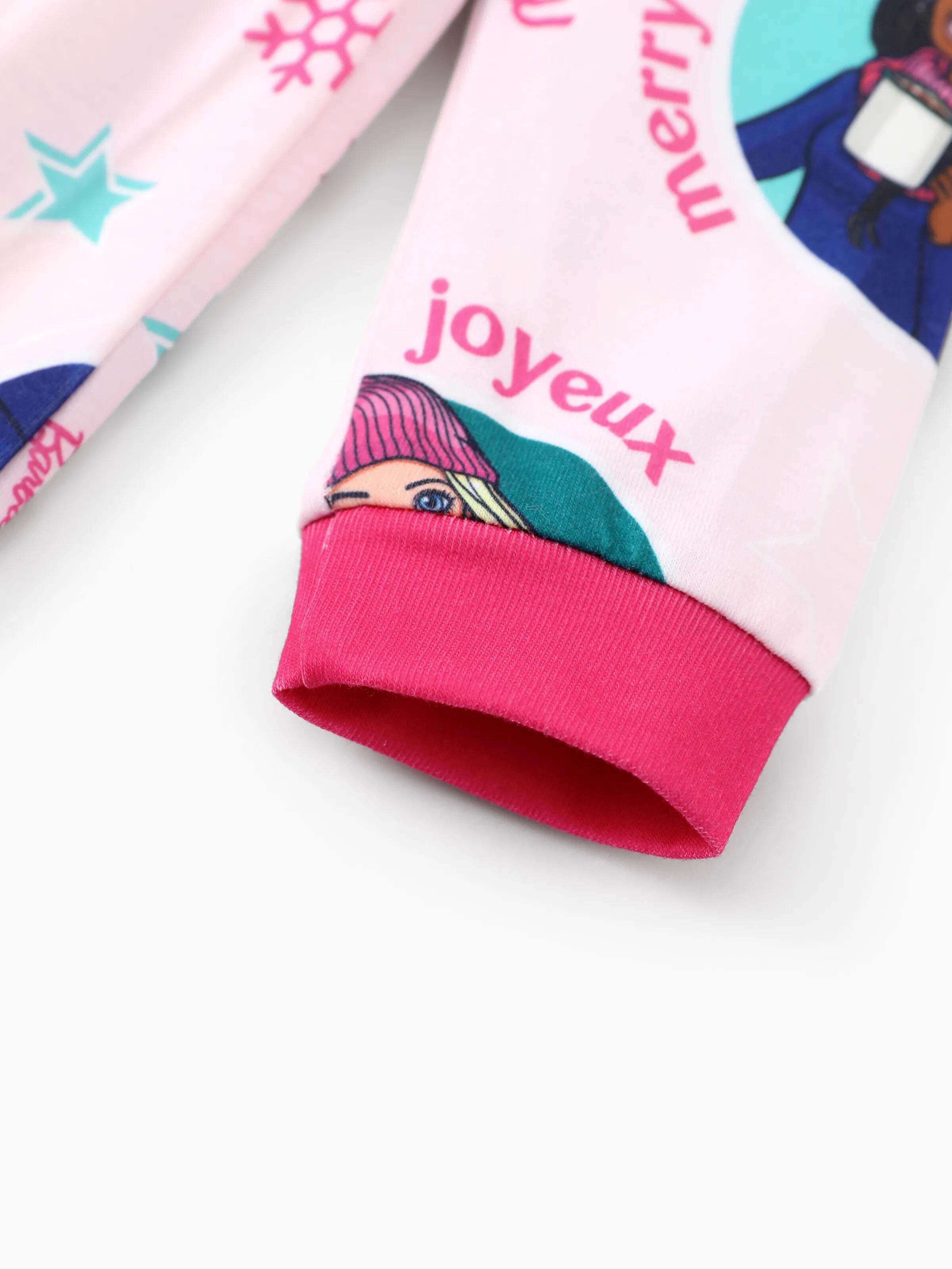 Barbie Christmas Matching Family Snowflake Pajamas Set with Christmas Socks Pink