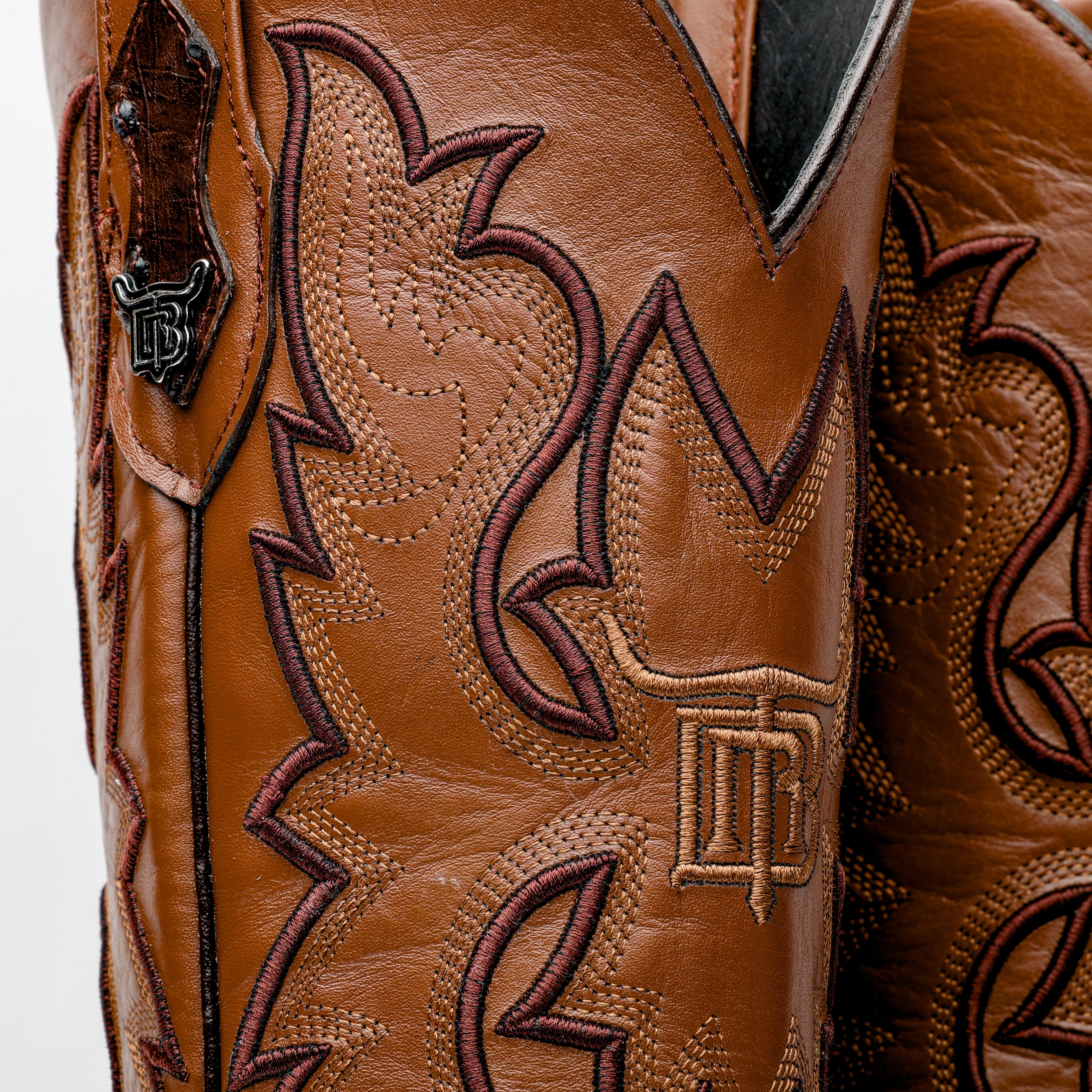 Brown Ostrich Leather Boots - Square Toe