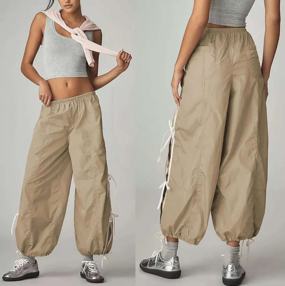 Women's Elastic High Waist Cargo Pants