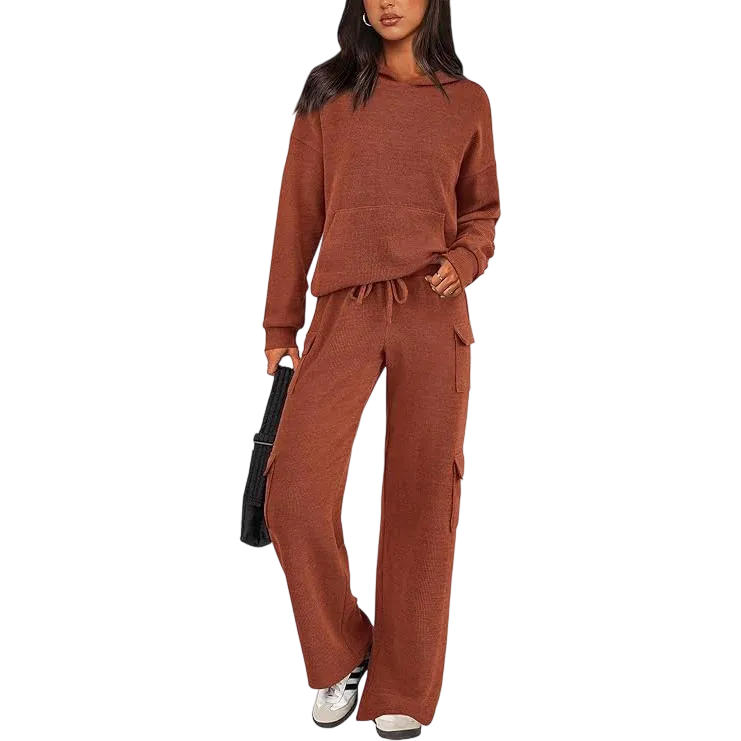 Women’s 2-Piece Knit Hoodie & Wide Leg Set