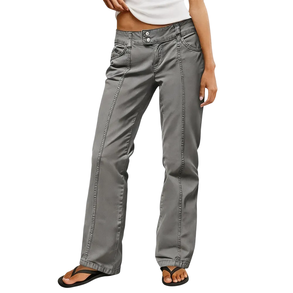 Women's mid-rise straight leg pants