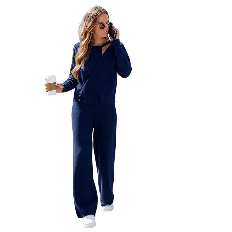 Women's Fashion Sweater and Trousers Two-Piece Set