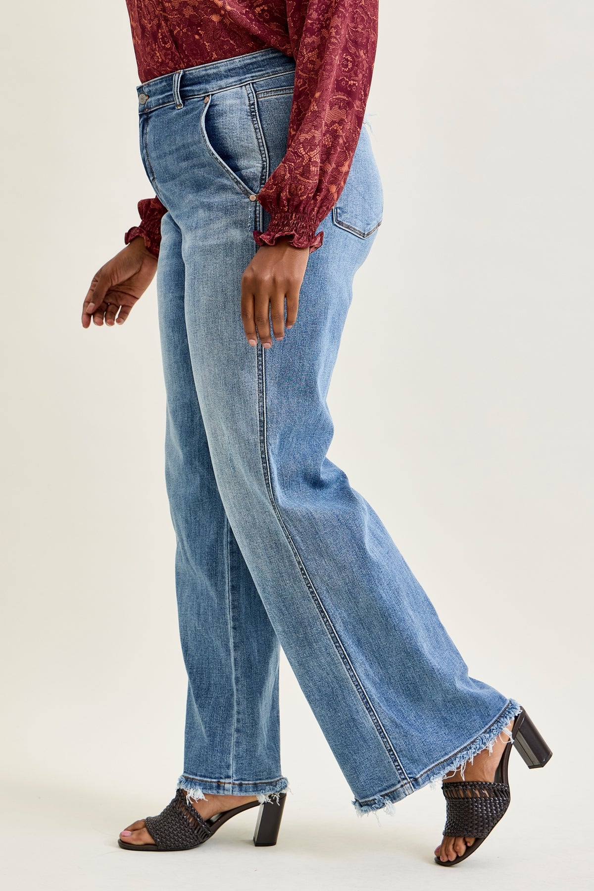 Sage High Rise Retro Wide Leg - PLUS