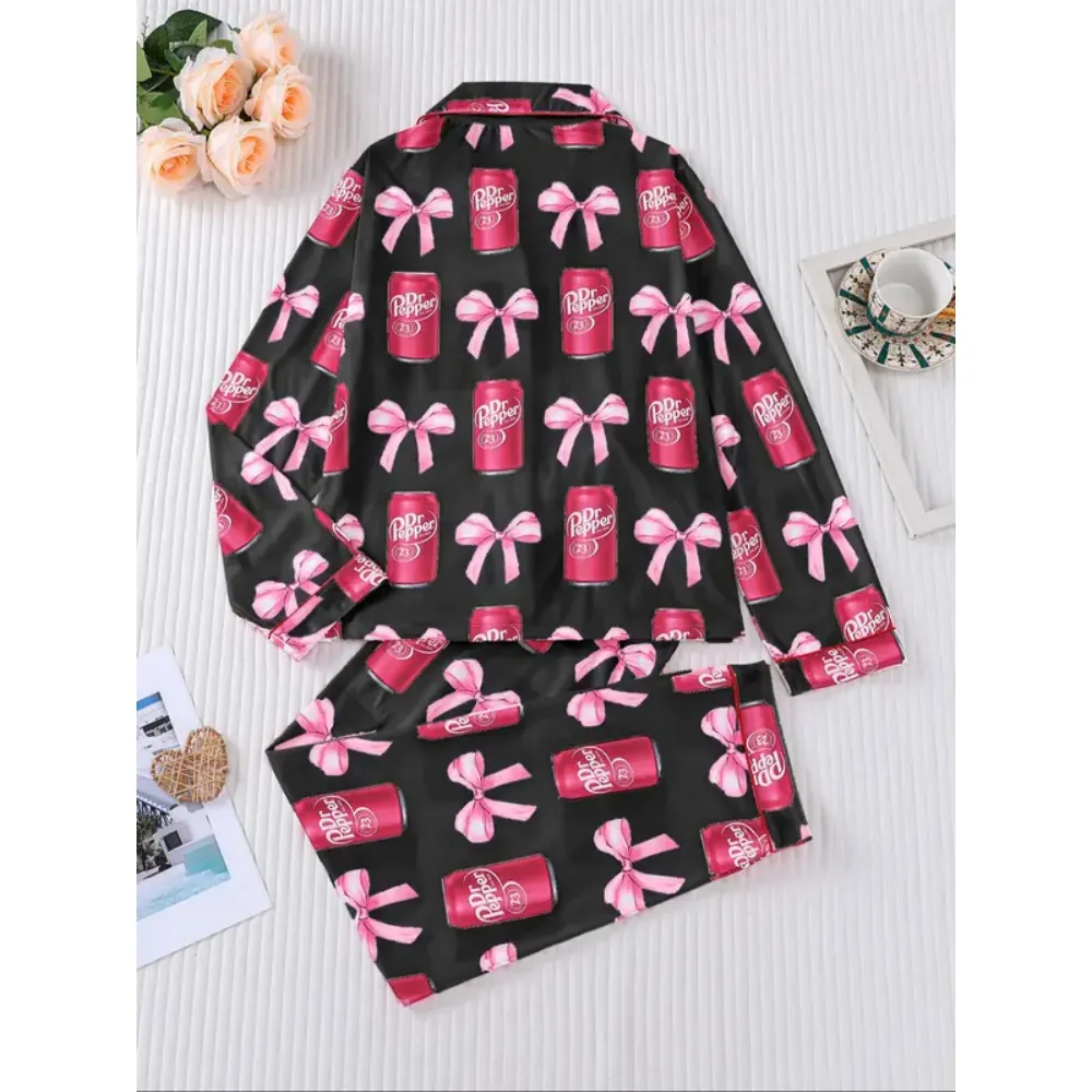 Women's Fall Winter Long Sleeve Sleepwear Set