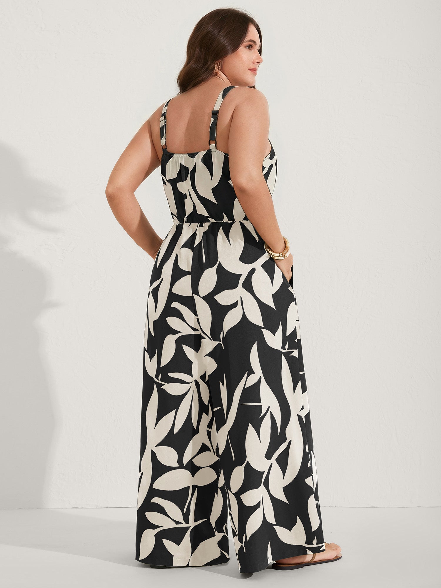 Silhouette Floral Print Sweetheart Jumpsuit