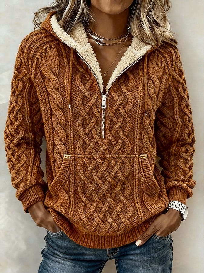 Women'S Casual Loose Color-Blocked Sweatshirt