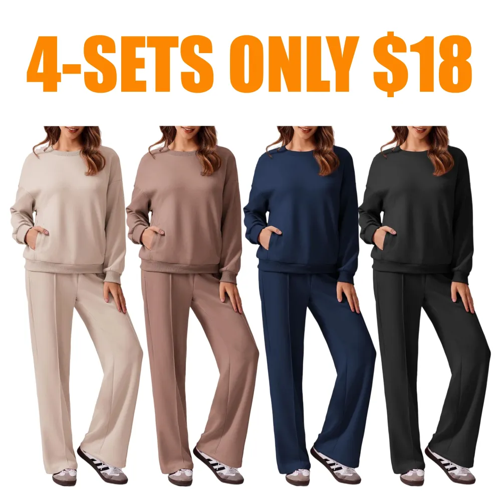 Comfortable Autumn Outfits 2-Piece Long Sleeve Sweatshirt