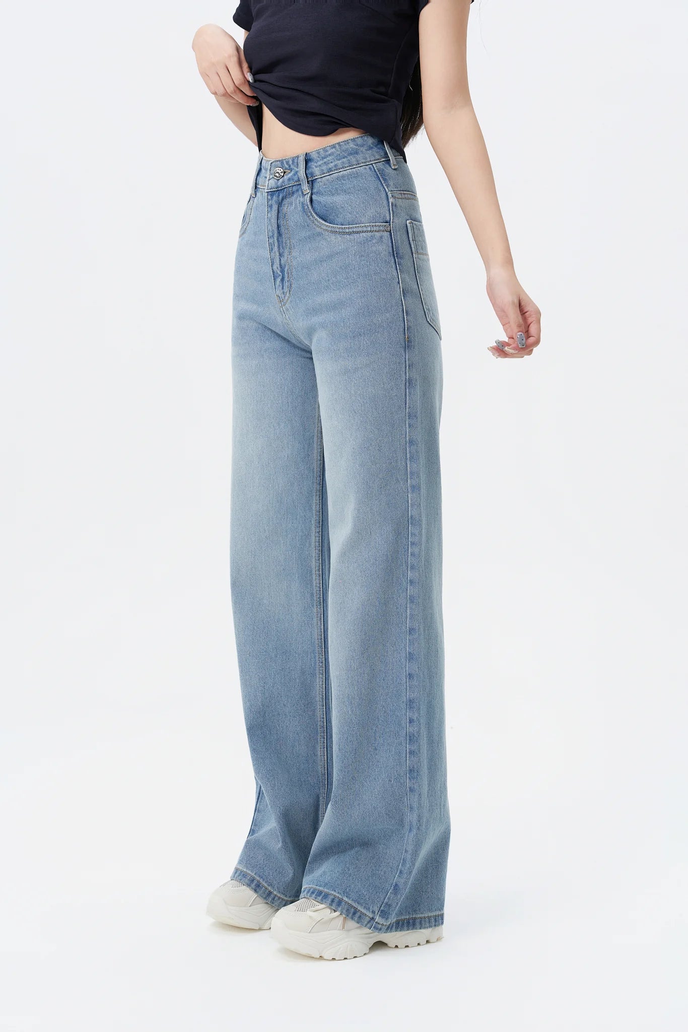 Bling Bleach Wide Leg Jeans