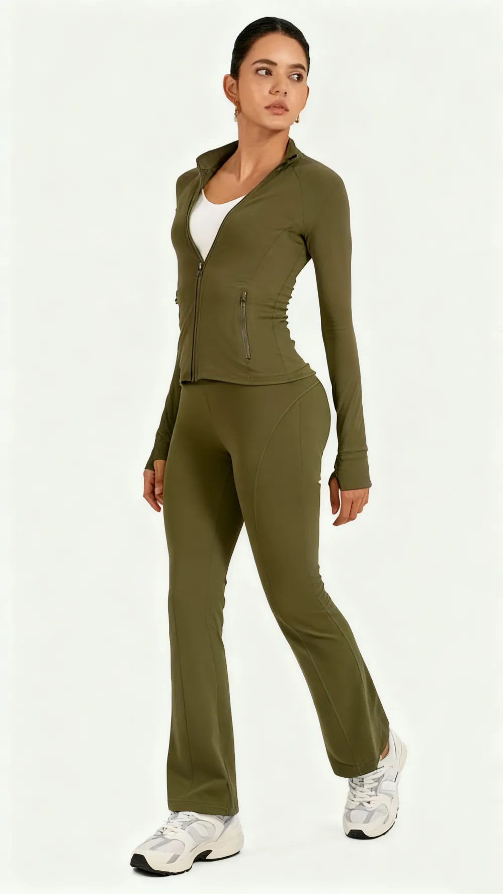 2PCS Slim-It BBL Jacket and Flare Leggings Daily Set