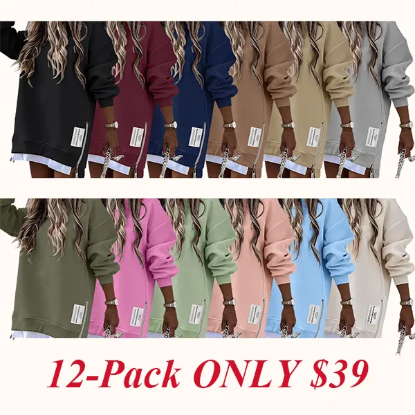 Womens Long Sleeve Pullover Sweatshirt