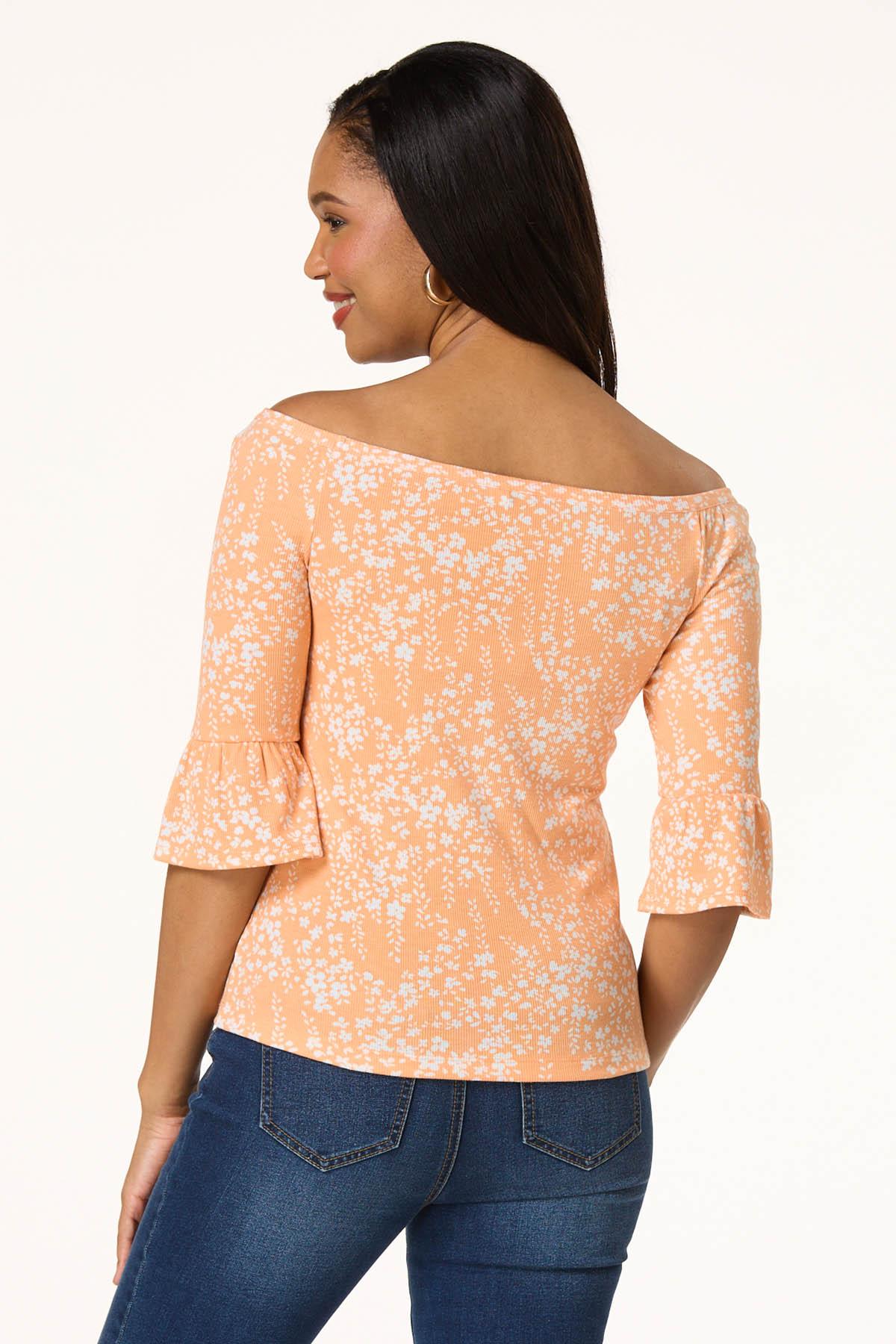 Floral Flounced Off Shoulder Top
