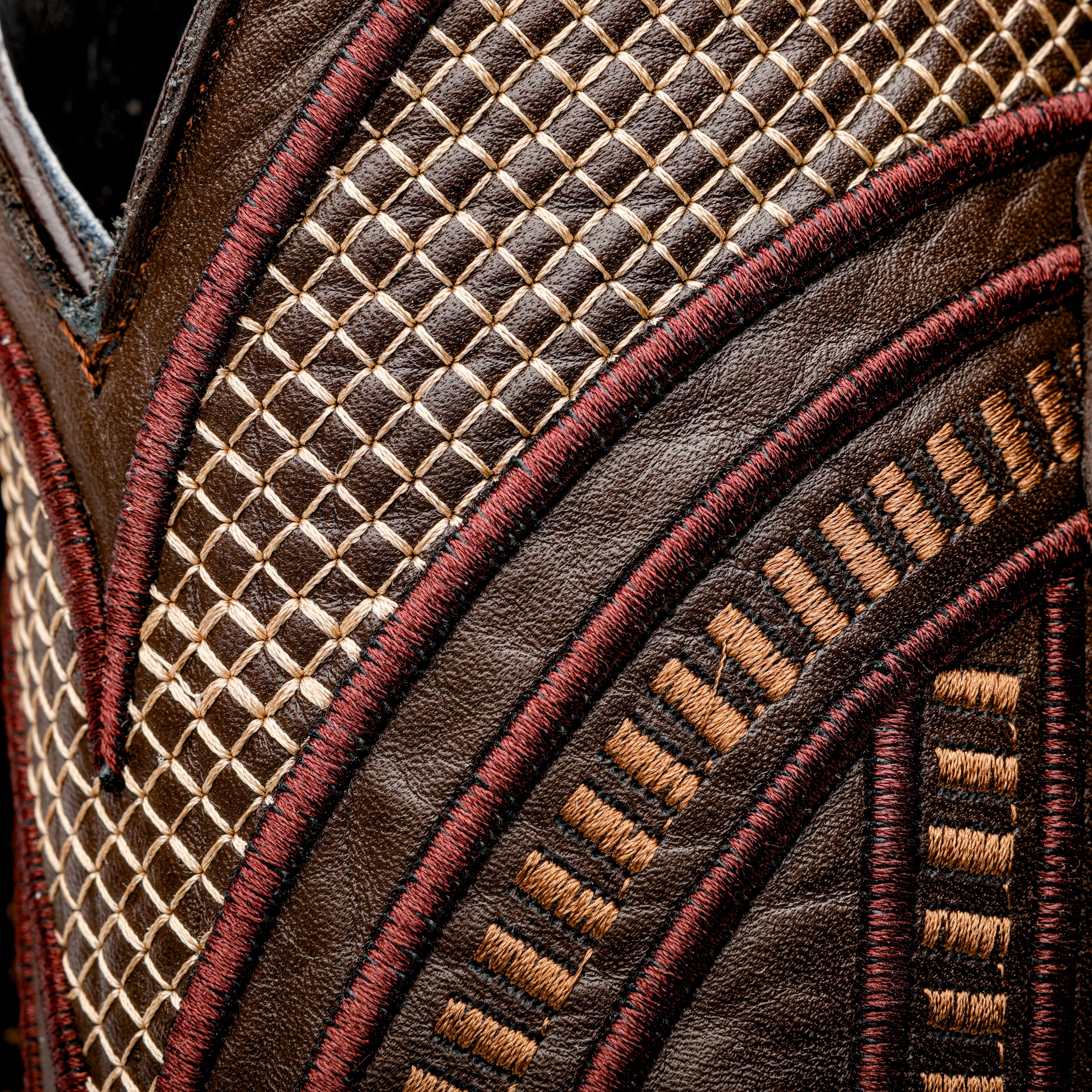 Brown Caiman Hornback Leather Boots - Square Toe