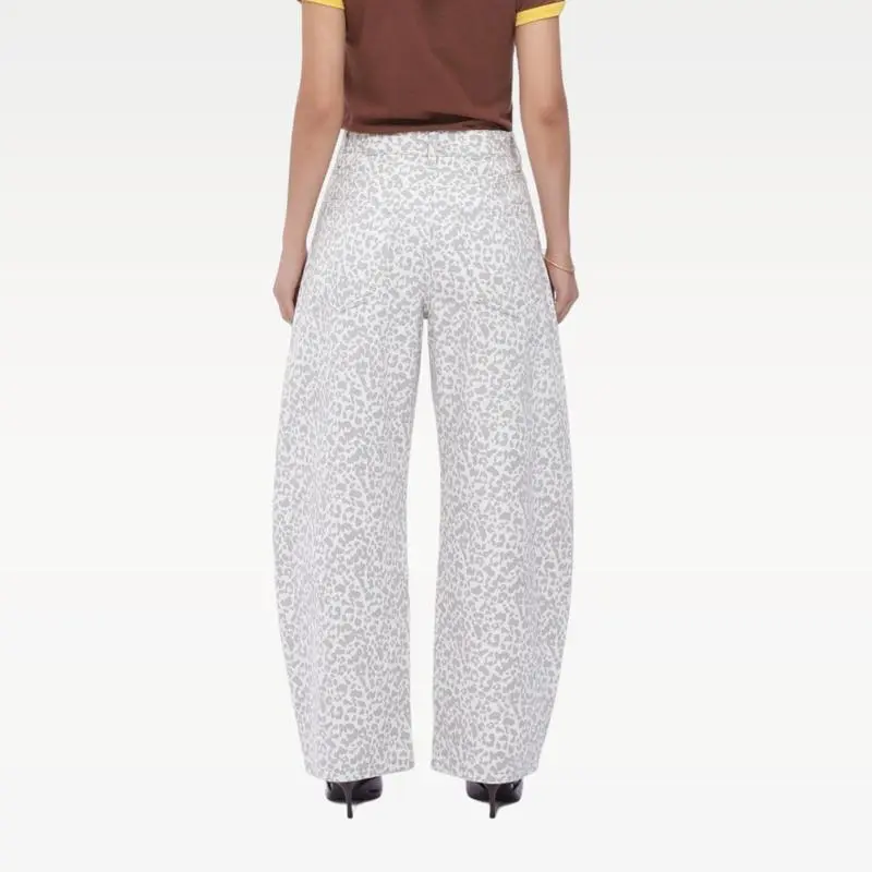 Women High Waist Baggy Barrel Leg Jeans