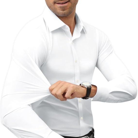 🔥Last Day Promotion!🔥Men’s Stretch Slim-Fit Long Sleeve Dress Shirt