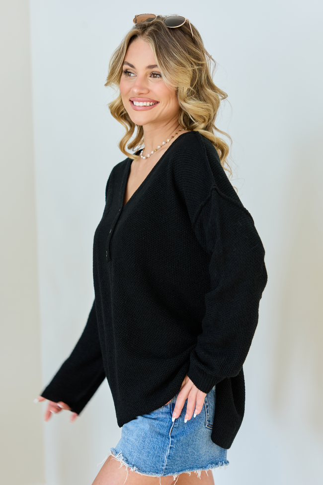 Blaire Black V-Neck Sweater