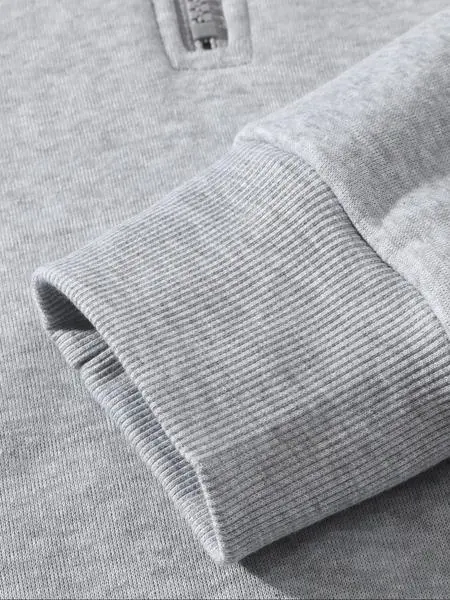 Fit Casual Drop Shoulder Half Zip Hoodie