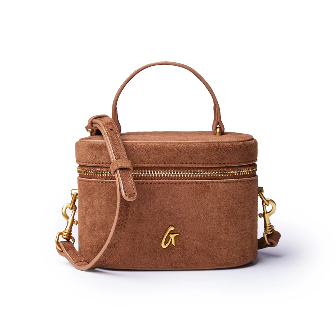 MINI SUEDE VANITY BAG - BROWN