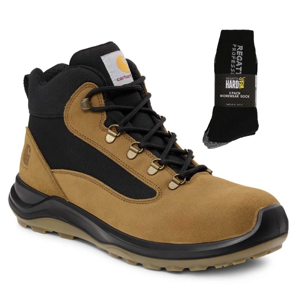 CHT Special Offer Belmont Rugged Safety Boots 400018 Pack - Belmont S3L Water Resistant Aluminium Toe Cap Safety Boots + 3 Pack Work Socks