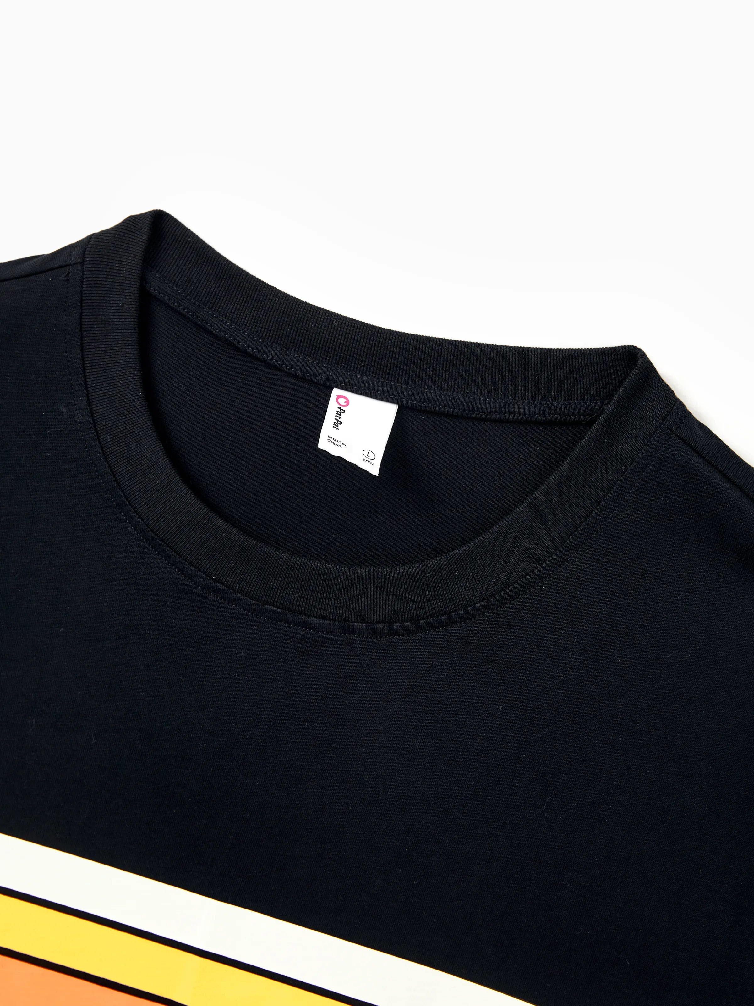 Family Matching Set Floral Sleeveless Strappy Dress or Colorblock Short-sleeve T-shirt  Black