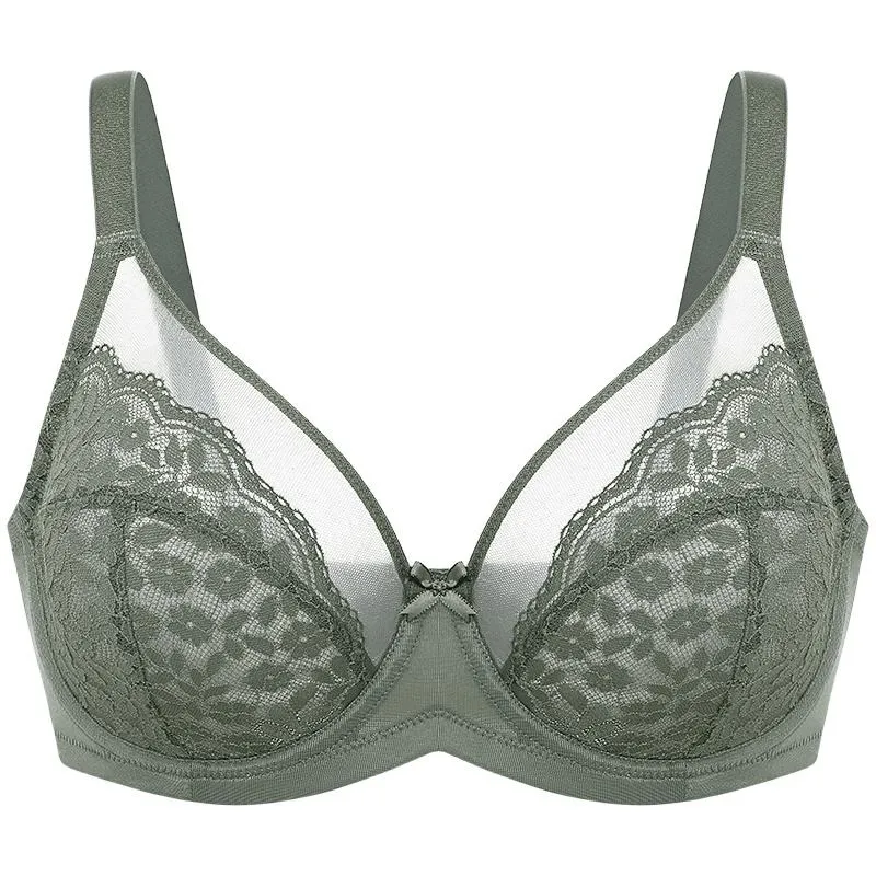 minimizer Bra Floral Lace Unlined Comfort Non-Padded Full Coverage