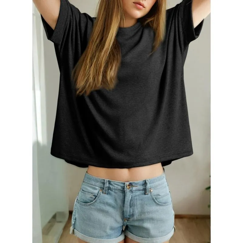 Women's Tops for Women 2026 Loose Oversized Basic Tee Comfortable Soft Fabric Flattering Fit - Womenswear