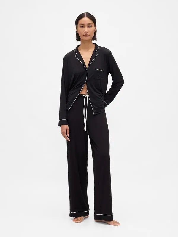 Women's Long Sleeve Button-Down Pajama Set