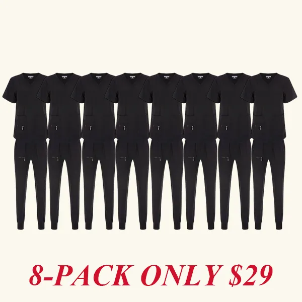 Women's elastic solid color V-neck nursing suit