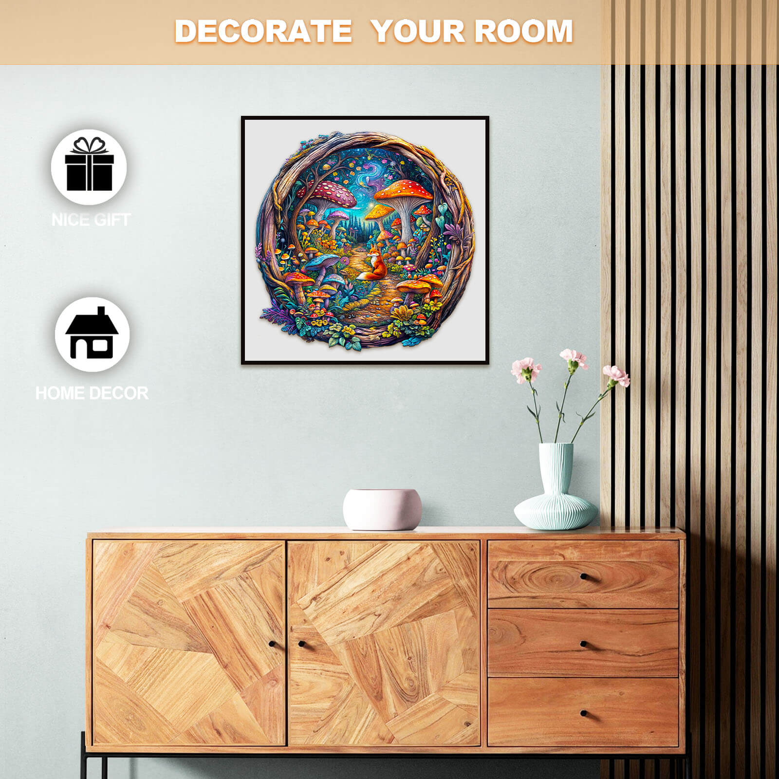 3D Mushroom Forest Wooden Jigsaw Puzzle