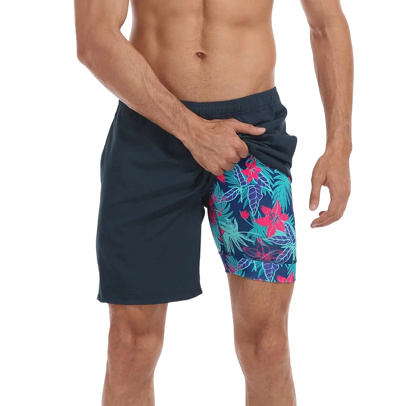 Men’s Swim Trunks with Compression Liner – Quick Dry Performance Shorts