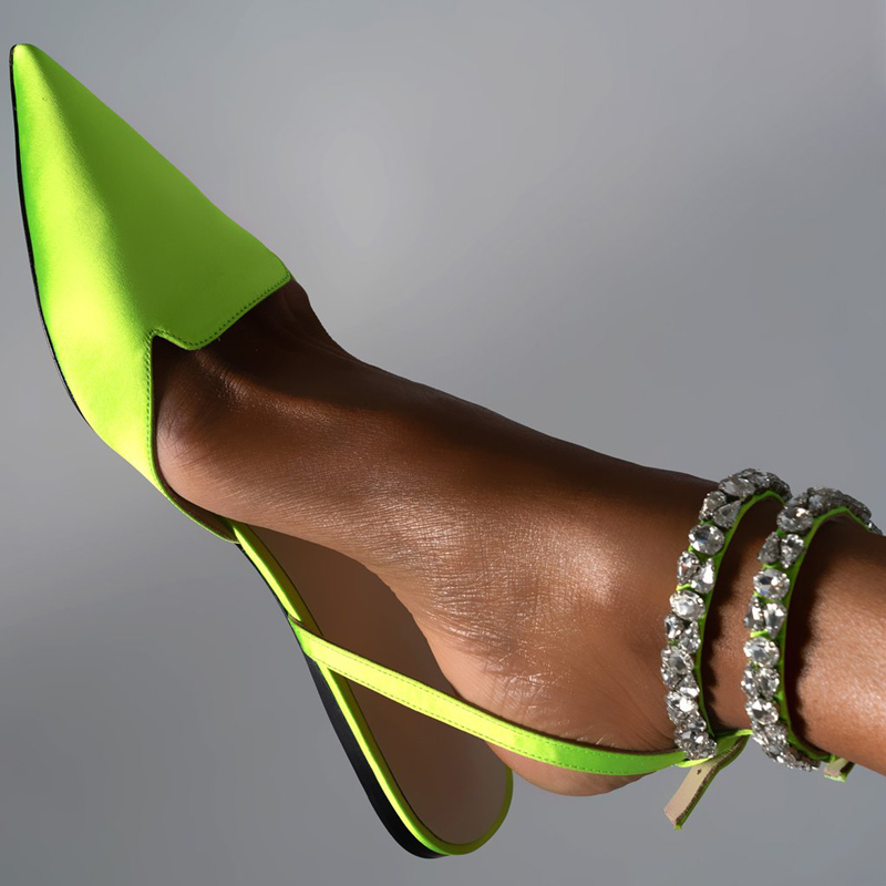 Statement Rhinestone Flat Pionted Sandals