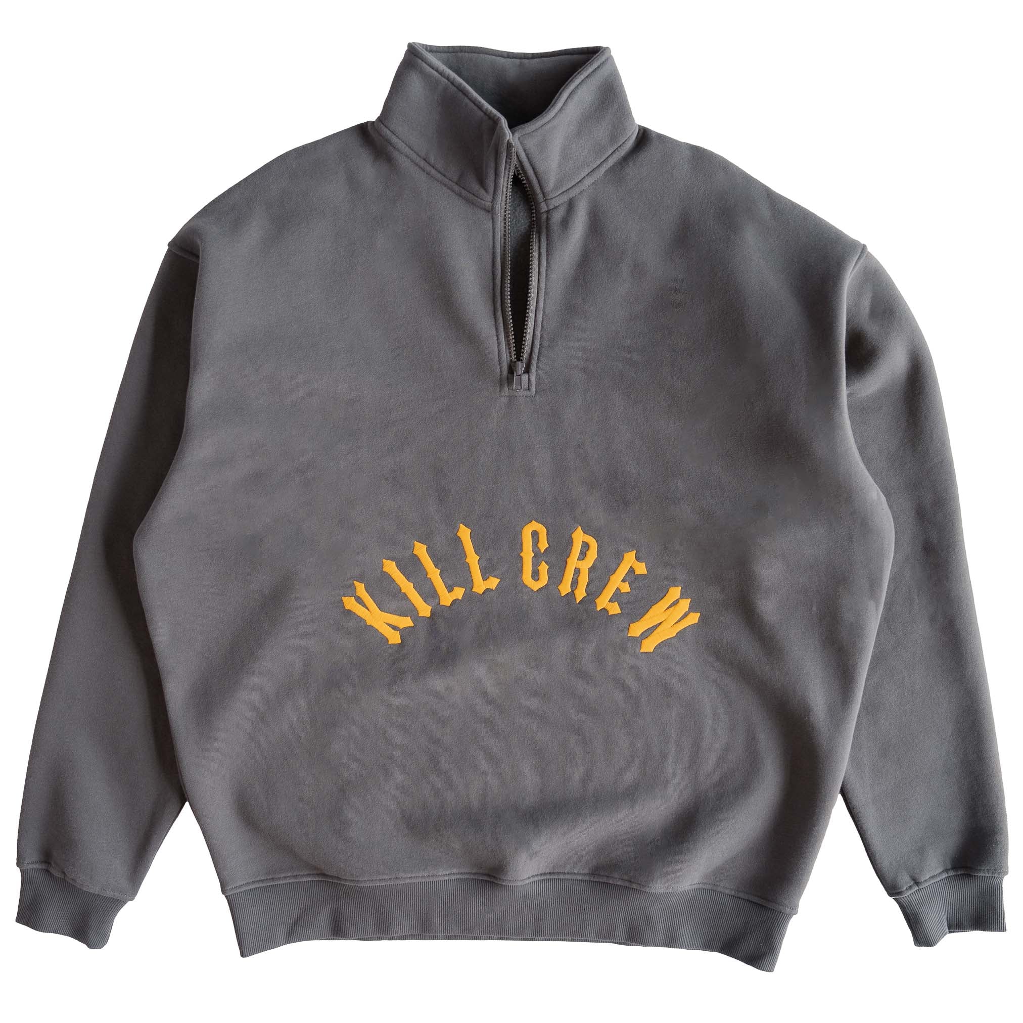 KILL CREW LUX QUARTER ZIP UP - GUNMETAL / GOLD