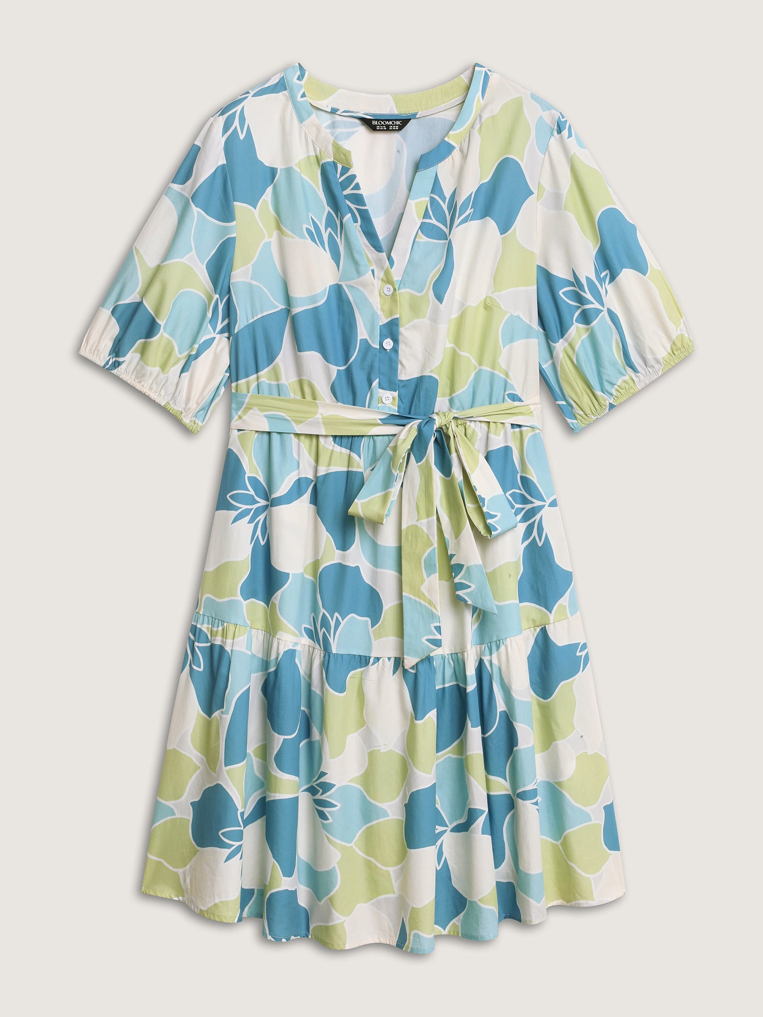 Pure Cotton Abstract Print Twisted Mini Dress