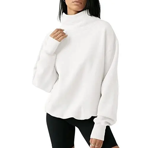 Women's Oversized Turtleneck Sweatshirt Long Sleeve Pullover Casual Tops