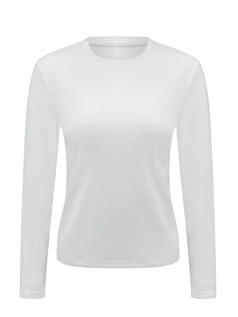 Women's Thermal Long Sleeve Top - Lightweight Warm Base Layer for Casual