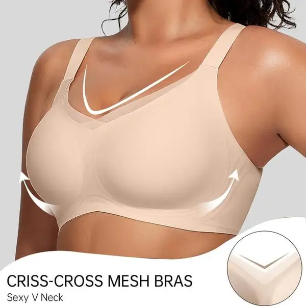 Women Wireless V-Neck Mesh Bralette (Just $3 Each!)