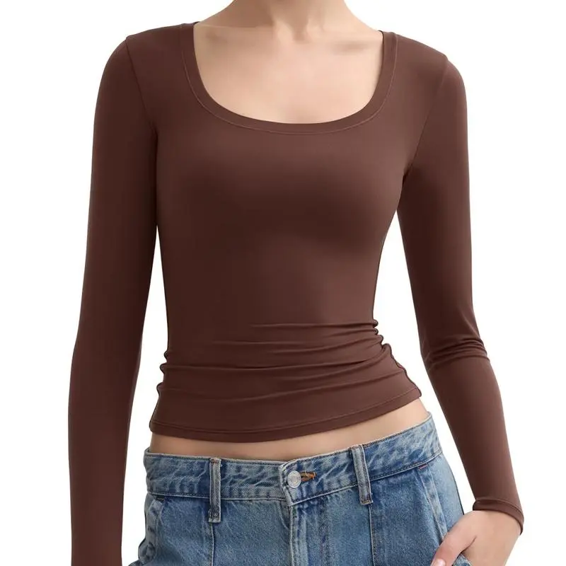 Women's Scoop Neck Long Sleeve Top